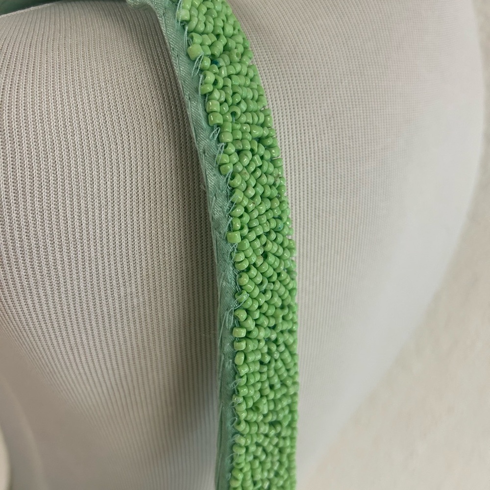 Viral Beaded Shoulder Bag - Lime Green and Cream - Made in India NWT - Picture 11 of 12